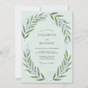 Invitation Mariage Feuillu à la Menthe et à l'Olive