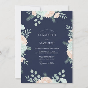 Invitation Mariage Feuillu Abricot de Minuit