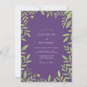 Invitation Mariage Feuillu Améthyste Éthéré