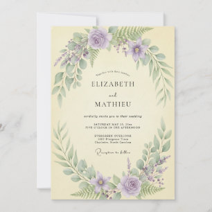 Invitation Mariage Feuillu au Beurre de Lavande