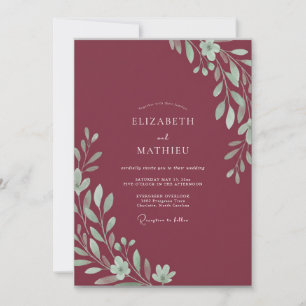 Invitation Mariage Feuillu Bordeaux