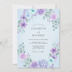 Invitation Mariage Feuillu de Lilas Violet