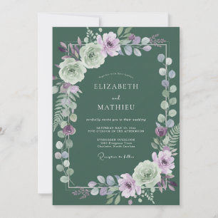 Invitation Mariage Feuillu de Sauge Lilas