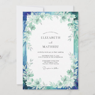 Invitation Mariage Feuillu Teinte de Mer