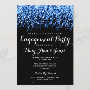 Invitation Mariage Fiançailles des étoiles "bleu saphir"