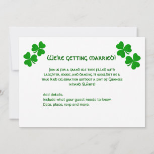 Invitation Mariage Fiançailles Shamrock irlandais