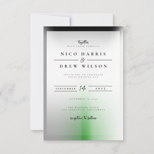 Invitation Mariage Fier de Demiromantique Élégant  (Devant)