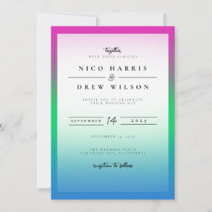 Invitation Mariage Fier et Polysexuel Élégant