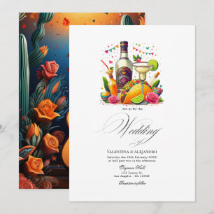 Invitation Mariage Fiesta de Tacos Colorés et Tequila