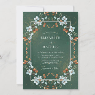 Invitation Mariage Fleur Blanche de la Forêt