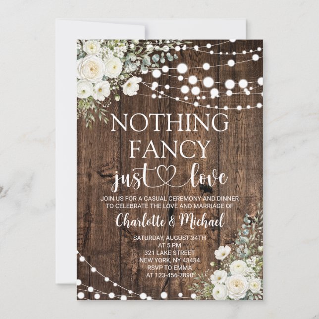 Invitation Mariage Fleur Blanche Rien de Fantaisiste Juste Am (Devant)