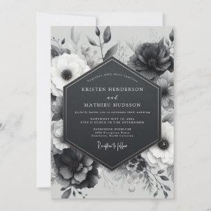 Invitation Mariage Fleur Botanique au Charbon