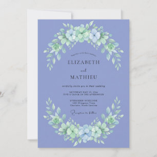 Invitation Mariage Fleur Botanique Pervenche