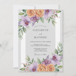 Invitation Mariage Fleur d'Abricot Améthyste