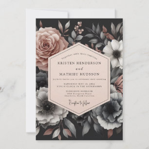 Invitation Mariage Fleur d'Ash Rose Sombre