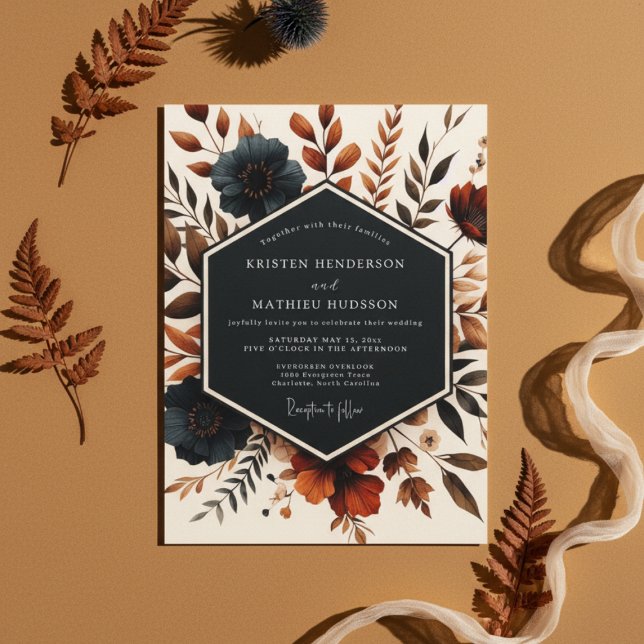 Invitation Mariage Fleur d'Automne au Théal Profond (Créateur téléchargé)