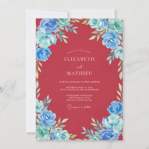 Invitation Mariage Fleur d'Azur de Bourgogne