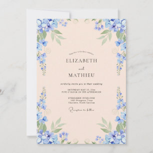 Invitation Mariage Fleur de Bleuet Champagne