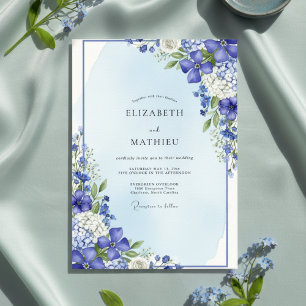 Invitation Mariage Fleur de Botanique Bleue