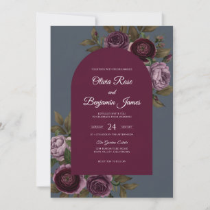 Invitation Mariage Fleur de Bourdon Slate
