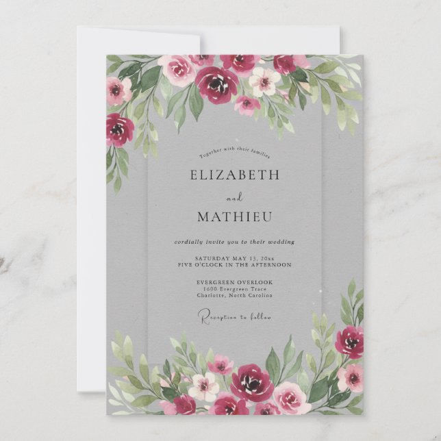 Invitation Mariage Fleur de Bourgogne (Devant)
