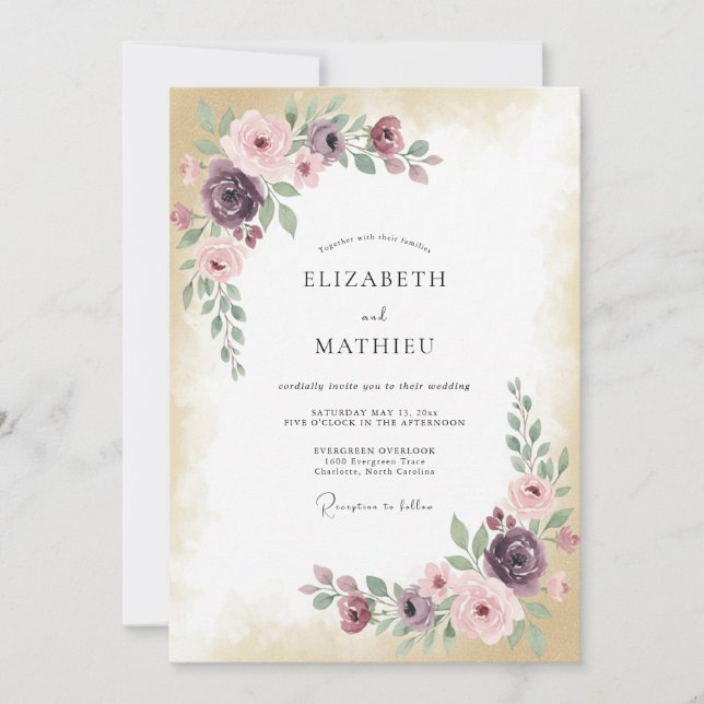 Invitation Mariage Fleur de Bourgogne (Devant)