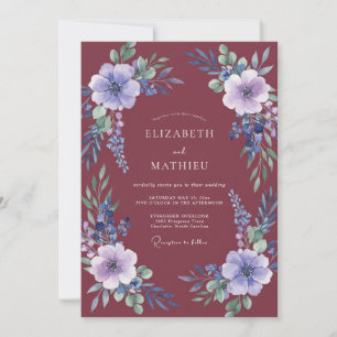 Invitation Mariage Fleur de Bourgogne Améthyste