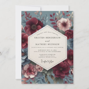Invitation Mariage Fleur de Bourgone Victorien