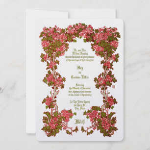 Invitation Mariage Fleur de Bush Antique Bordure