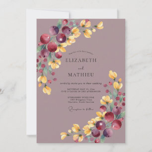 Invitation Mariage Fleur de Cerisier Mauve