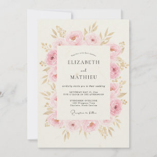 Invitation Mariage Fleur de Cerisier Rose