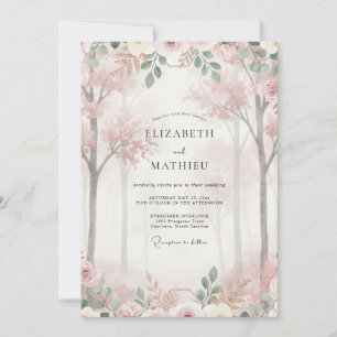 Invitation Mariage Fleur de Cerisier Rose