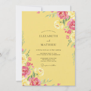 Invitation Mariage Fleur de Cerisier Rose Ensoleillé