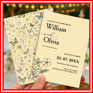 Invitation Mariage Fleur de Champ Jaune Beurre