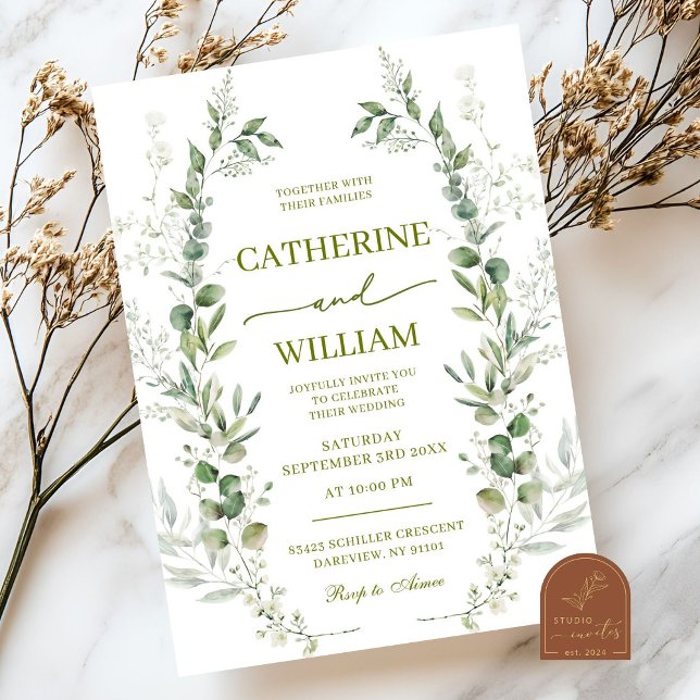 Invitation Mariage Fleur de Champ Végétal (Créateur téléchargé)