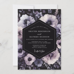 Invitation Mariage Fleur de Charbon Améthyste