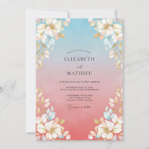 Invitation Mariage Fleur de Ciel Bleu