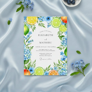 Invitation Mariage Fleur de Citron Bleu