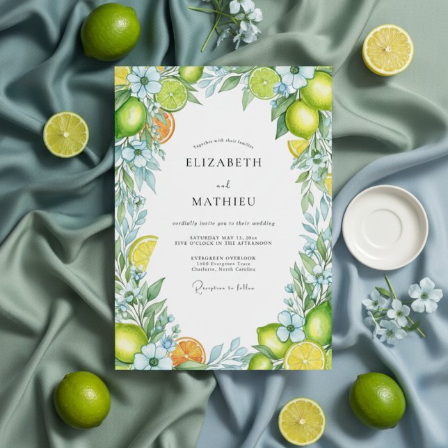 Invitation Mariage Fleur de Citron Vert (Créateur téléchargé)