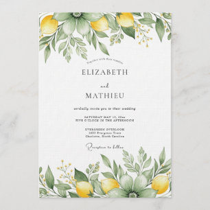 Invitation Mariage Fleur de Citron Vert Sauge