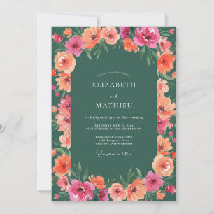 Invitation Mariage Fleur de Corail de la Forêt
