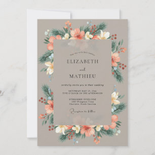 Invitation Mariage Fleur de Corail Délicate