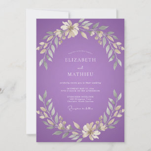 Invitation Mariage Fleur de Crème d'Améthyste