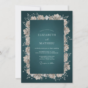 Invitation Mariage Fleur de Crème Essence de Pétrole