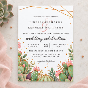 Invitation Mariage Fleur de Désert Romantique Bohème