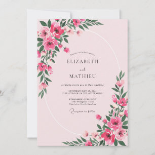 Invitation Mariage Fleur de Fuchsia