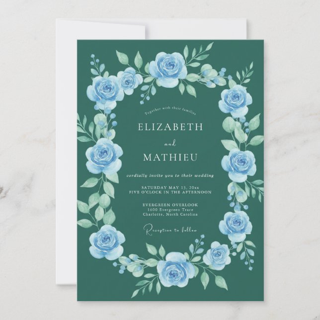 Invitation Mariage Fleur de Gentiane Douce (Devant)