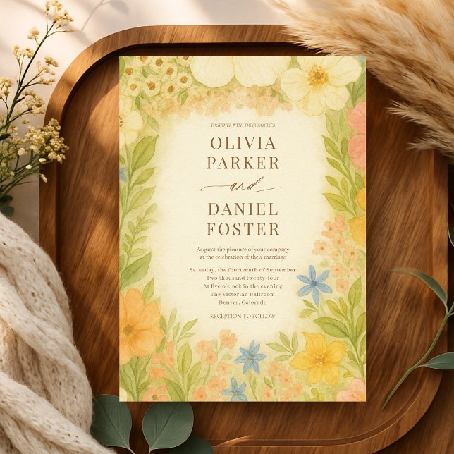Invitation Mariage Fleur de Jardin Botanique Sauvage (Créateur téléchargé)