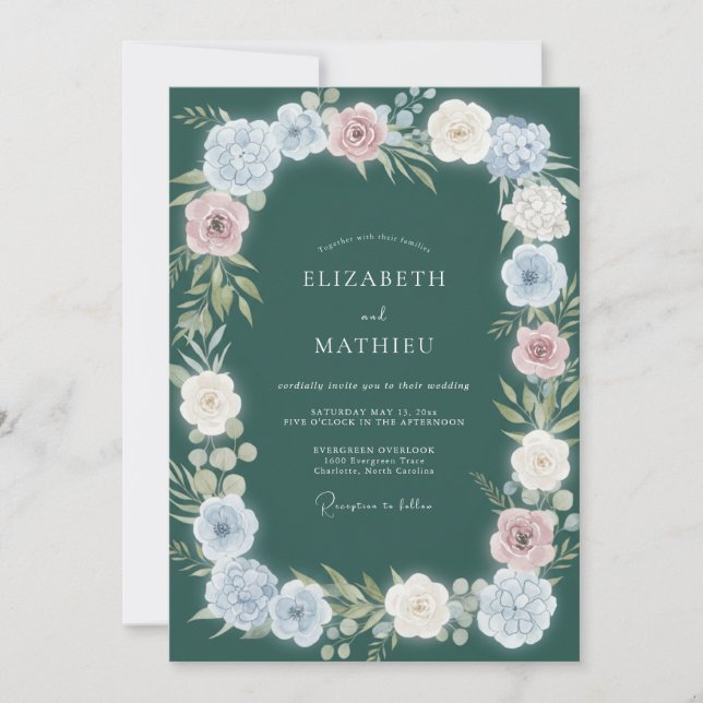 Invitation Mariage Fleur de la Forêt Profonde (Devant)