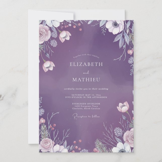 Invitation Mariage Fleur de la Passion Douce (Devant)